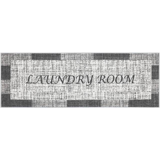 Power Loom Grey/White Rug (51cm W X 150cm L)