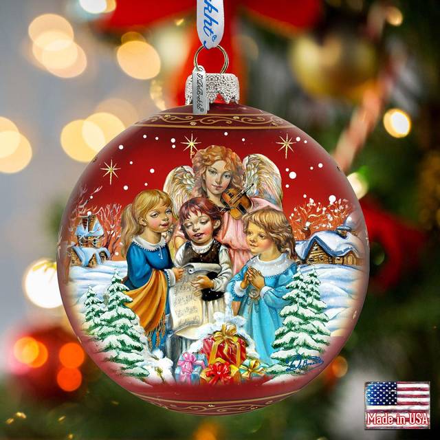 Limited Edition, Oversized Christmas Guardian Angel, Glass Ball, Christmas Decor - 73877 by G.DeBrekht