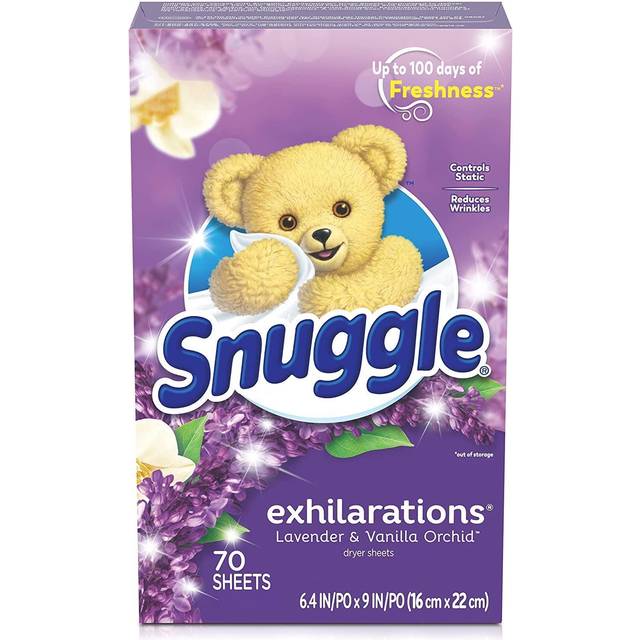Snuggle Exhilarations Fabric Softener Dryer Sheets, Lavender & Vanilla Orchid, 70 count