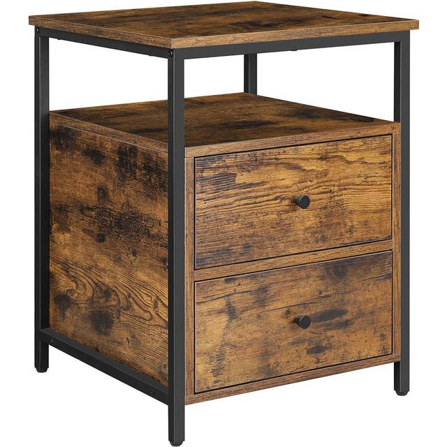 Nightstand Rustic Brown and Black