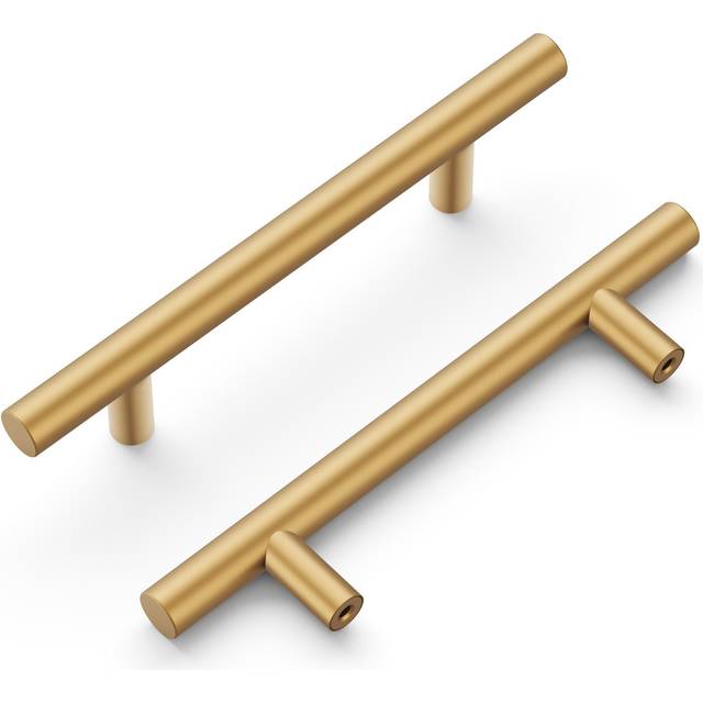 Hickory Hardware 10 Pack Kitchen Cabinet Handles  Drawer Pulls for Doors & Dresser Drawers  Hardware for Bathroom  3-3/4 Inch 96mm Hole Center  Brushe