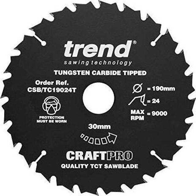 Trend CRAFTPRO Wood Cutting Cordless Saw Blade 190mm 24T 20mm
