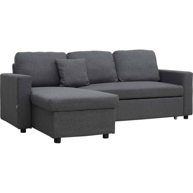 HOMCOM Sofa Bed with Storage, Convertible L Shaped Corner Sofa, 3 Seater Pull Out Sofa Bed with Reversible Chaise, Side Pockets for Living Room, Bedro