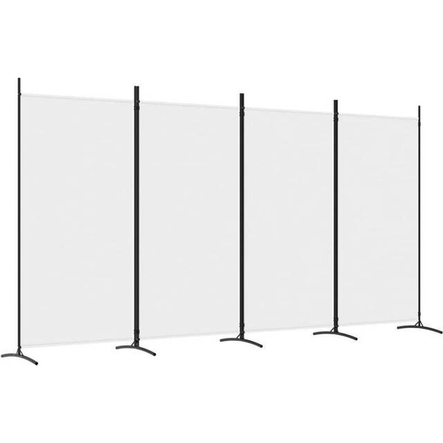 vidaXL 4-Panel Room Divider White 346x180 cm Fabric