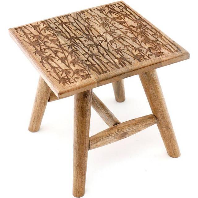 Bamboo Design Wooden Stool 25cm