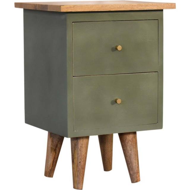 Artisan Olive Hand Painted Bedside Table