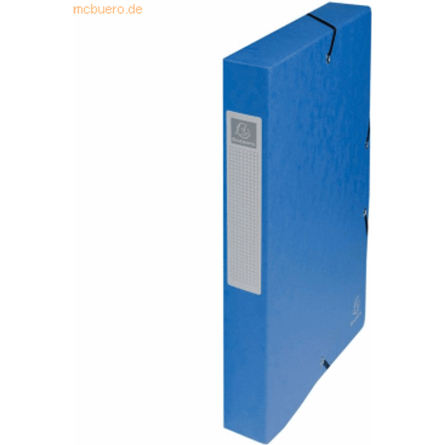 Exacompta Elasticated Box File Pressboard A4 40mm Pack of 8, Blue