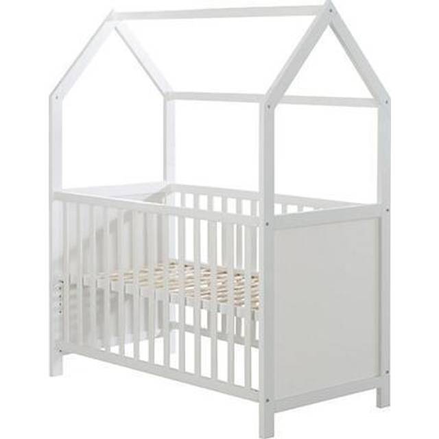 ROBA House Bed 60 X 120cm + Changing Top |White |60X 120 cm