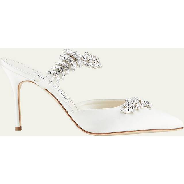 90mm Lurum Satin Mules - White (36 - 36.5 - 38.5 - 38)