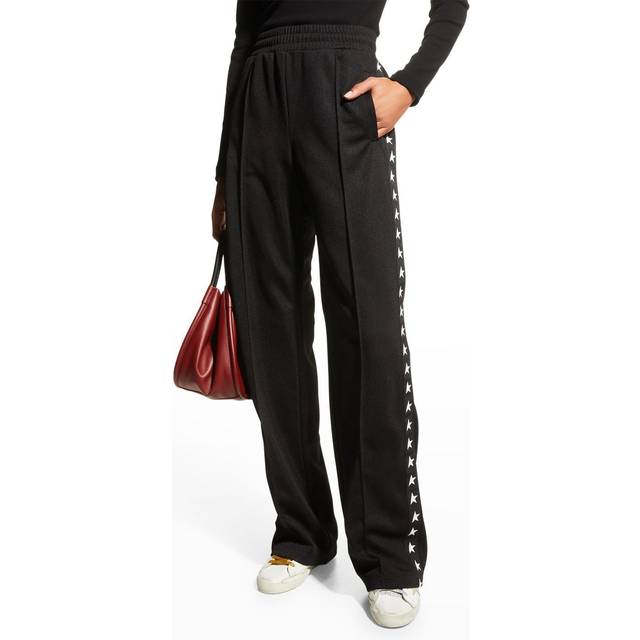 Star Collection Wide-Leg Track Pants - BLACK / WHITE - X-Small