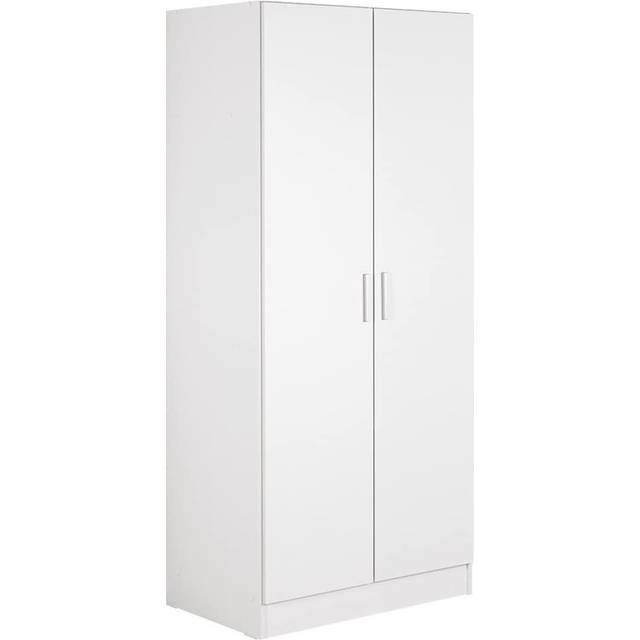 Wardrobe Armoire Closet Hanging Storage Cabinet 2 Doors with Shelf 31 Inch Organization Unit for Bedroom and Office - White (180cm H X 80cm W X 52cm D)