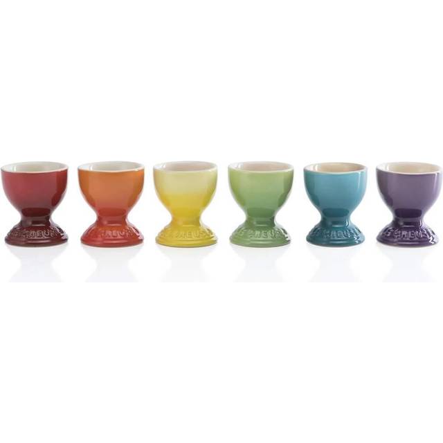 Le Creuset Äggkoppsset, 6 delar, vardera 5,8 cm, stengods, regnbåge