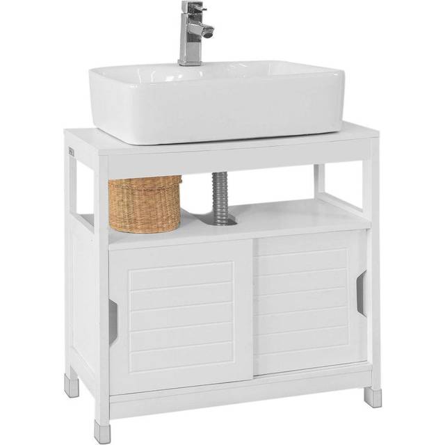 SoBuyÂ® FRG128-W, Under Sink Bathroom Storage Cabinet Double Sliding Door