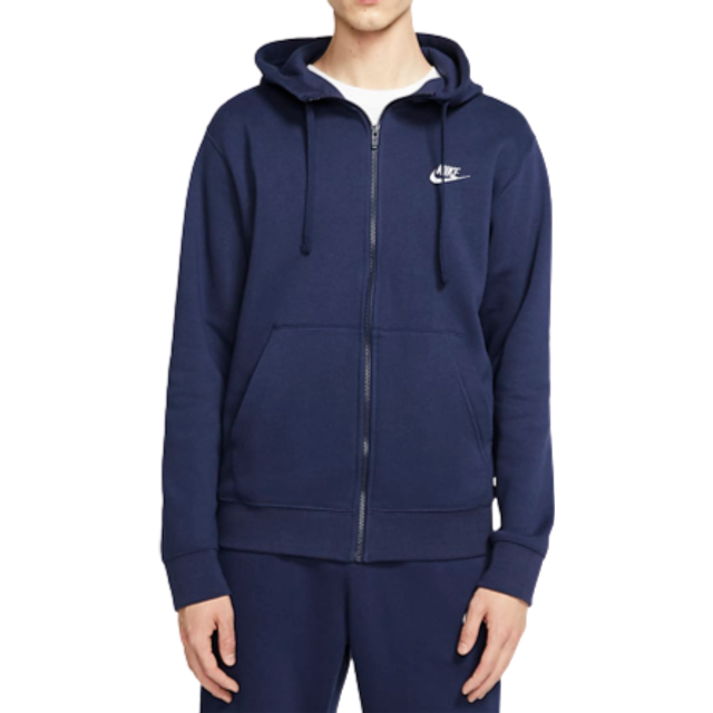 Nike Sportswear Club Fleece Full-Zip Hoodie Men - Midnight Navy/White