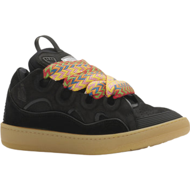Lanvin Men's Curb Leather, Suede and Mesh Trainers - UK 7 - Black