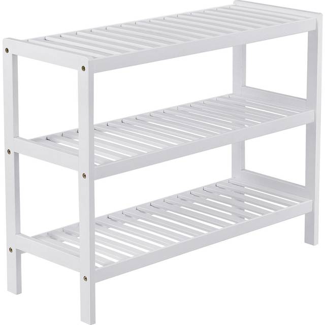 3-Tier 12 Pair Shoe Rack - White (10;9)