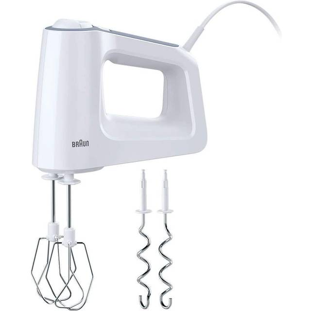 Braun multimix 3 hand mixer 500w – 5 speed + turbo, stainless steel - white -new