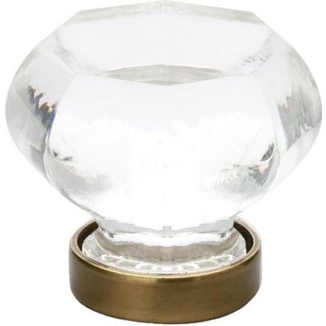 Emtek 86011US7 Old Town Clear 1.25 in. Cabinet Knob, French Antique Brass