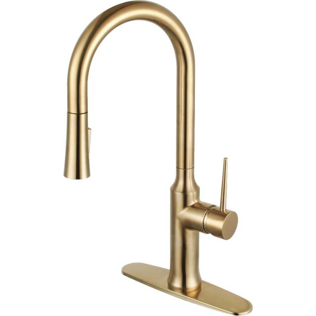 Kingston Brass LS2723NYL New York Pull-Down Sprayer Kitchen Faucet  Brushed Brass  9.81 x 8 x 18.38