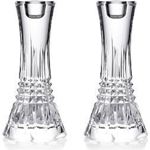 Waterford Crystal Cut Glass Lismore Diamond Candlesticks, Set of 2, H17.7cm