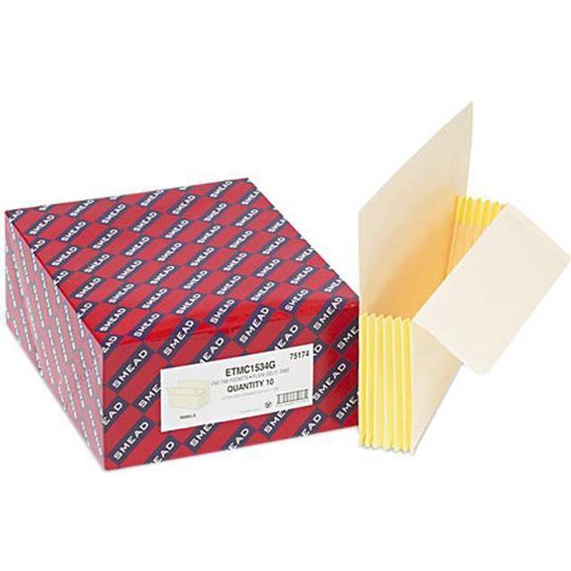 Smead 75174 5 1/4-Inch Exp End Tab File Pockets with Tyvek Letter Manila 10/Box
