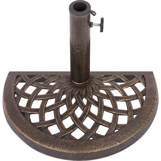 Cast Iron Half Umbrella Base - 17.7 Inch Diameter by Trademark Innovations (Bronze Finish)