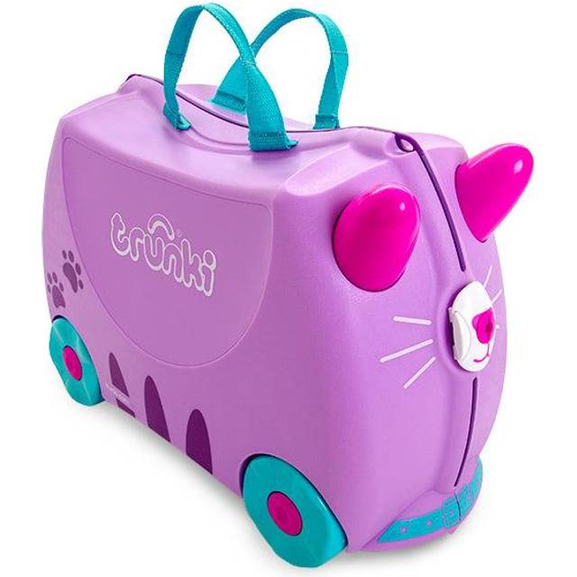 Trunki Handgepäck Und Kinderkoffer zum Draufsitzen | Kinder Risen Geschenk für Mädchen Und Jungen | Trolley Cassie Katze (Lila)