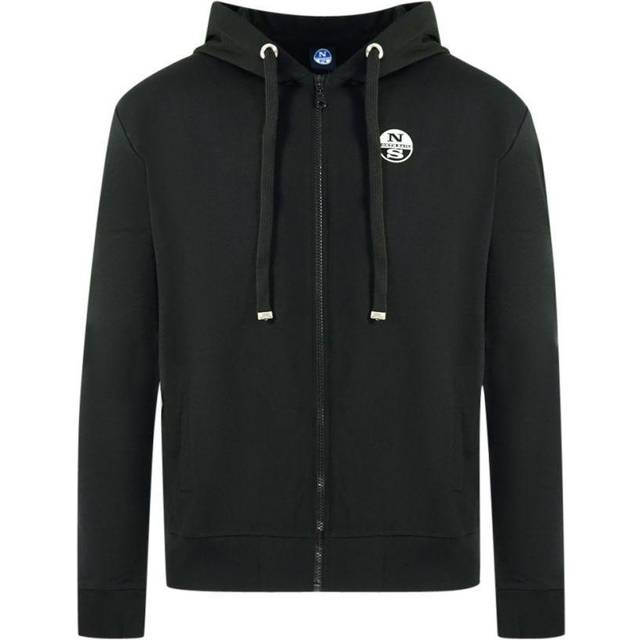 North Sails Mens Logo Black Zip Hoodie material_polyester - Size Small