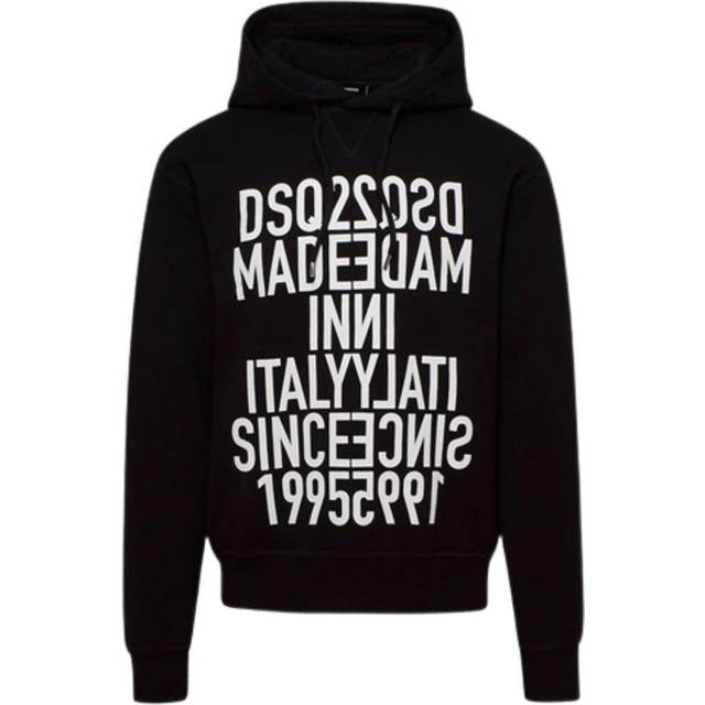 Dsquared2 Mens Made In Italy Since 1995 Black Hoodie Cotton - Size Small