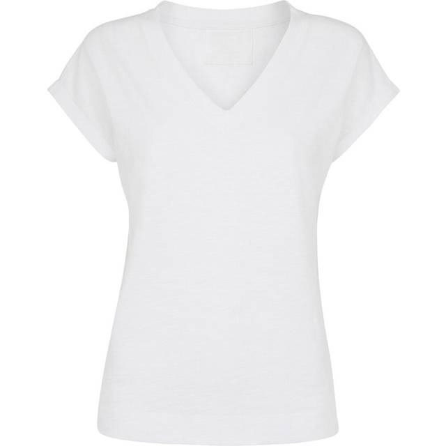 Whistles Willa Organic Cotton V-Neck Cap Sleeve T-Shirt