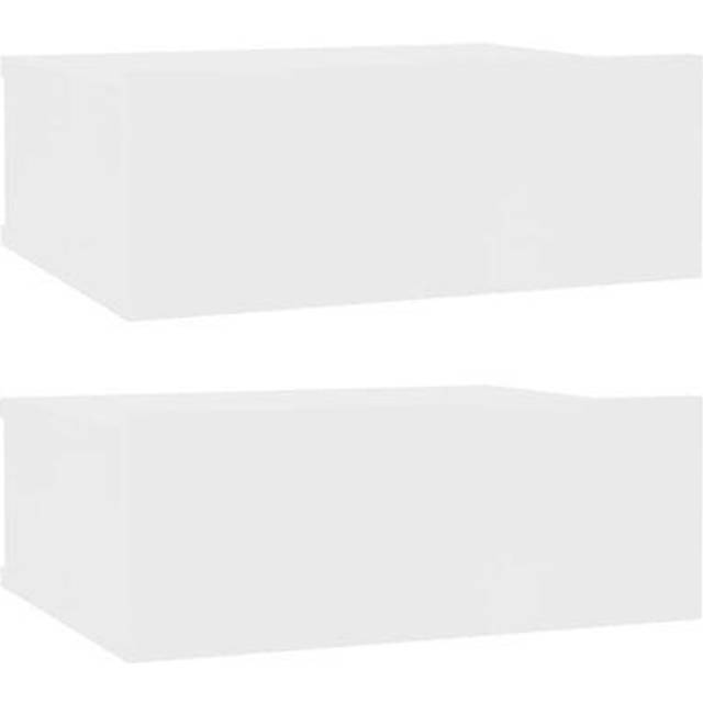 vidaXL Svävande sängbord 2 st rökfärgad ek 40x30x15 cm konstruerat trä