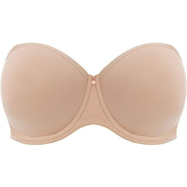 Elomi Womens Smooth Moulded Strapless Bra - Beige Polyamide - Size 38GG