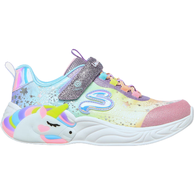 Skechers Unicorn Dreams unisex – barn Sneaker, Lila textil multi-trim, 35 EU
