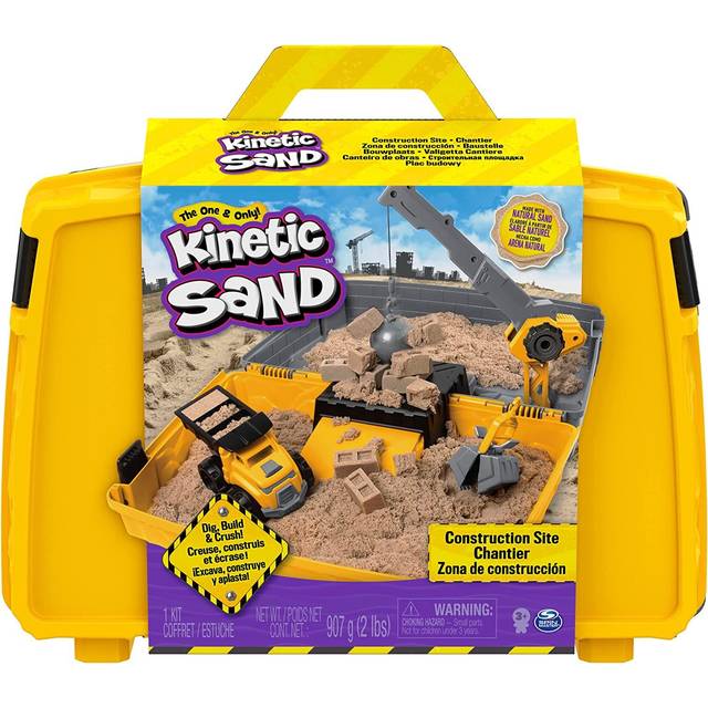 Spin Master Kinetic Sand Construction Site Folding Sandbox Playset with Vehicle