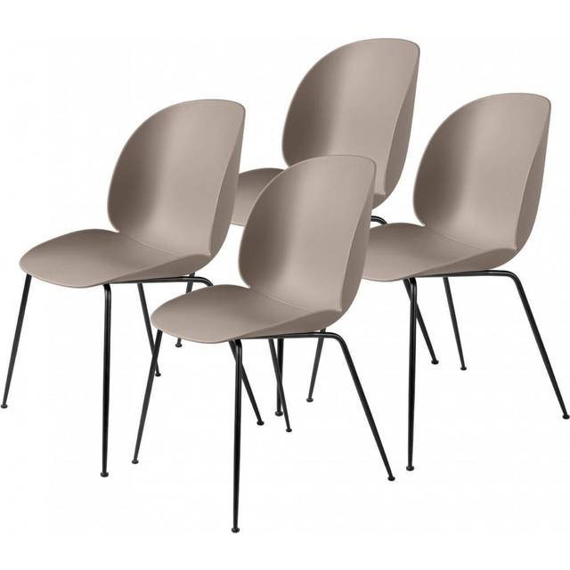 GUBI Beetle stol svarta ben 4-pack Black