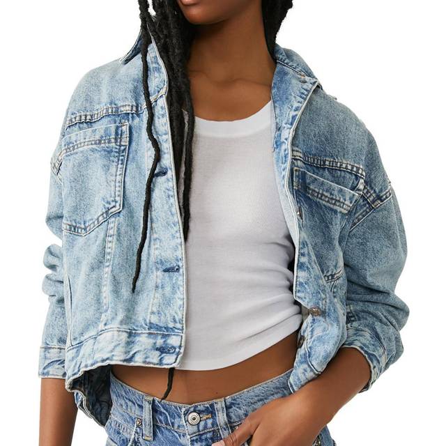 We The Free Opal Swing Denim Jacket in Ocean Night, Size: XL
