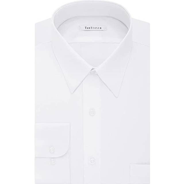Van Heusen Men's FIT Dress Shirt Poplin Solid (Big and Tall)  White  1