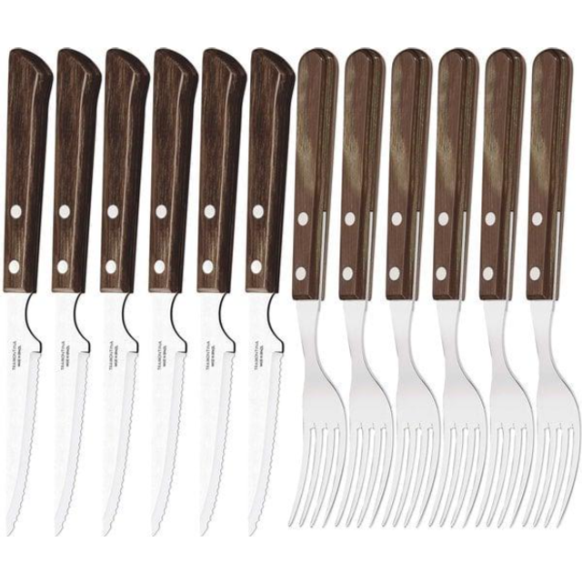 Tramontina 12 Piece Churrasco Cutlery Set - Dark Wood