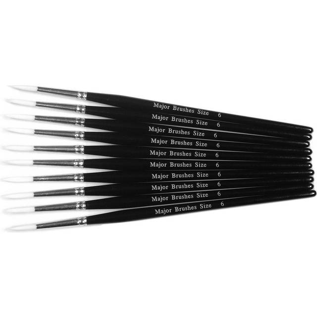 Major Brushes Synthetic Sable Brushes(size 6) - Pack of 10
