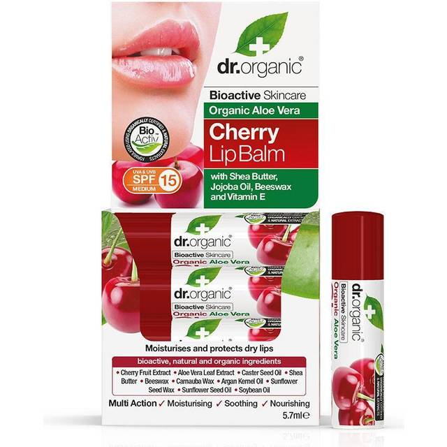 Dr Organic Aloe Vera Cherry Lip Balm SPF 15 5.7ml