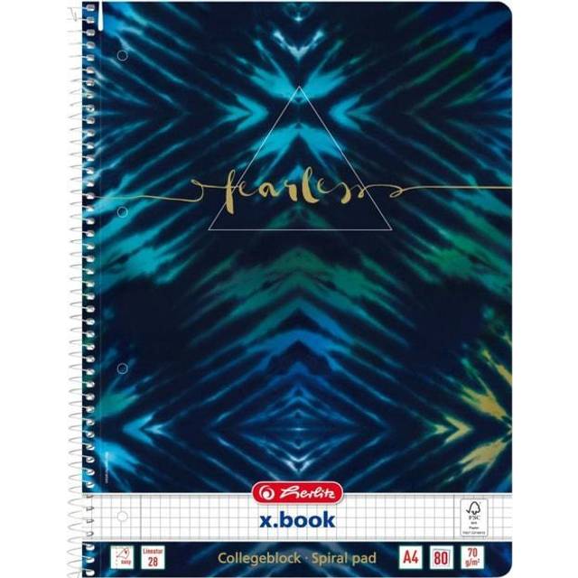 Herlitz New Batik Fearless writing notebook A4 80 sheets Blue, Navy