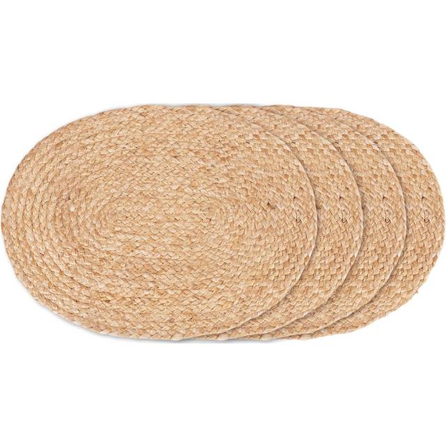House Nordic Oval Jute Dækkeserviet Beige, Naturfarvet