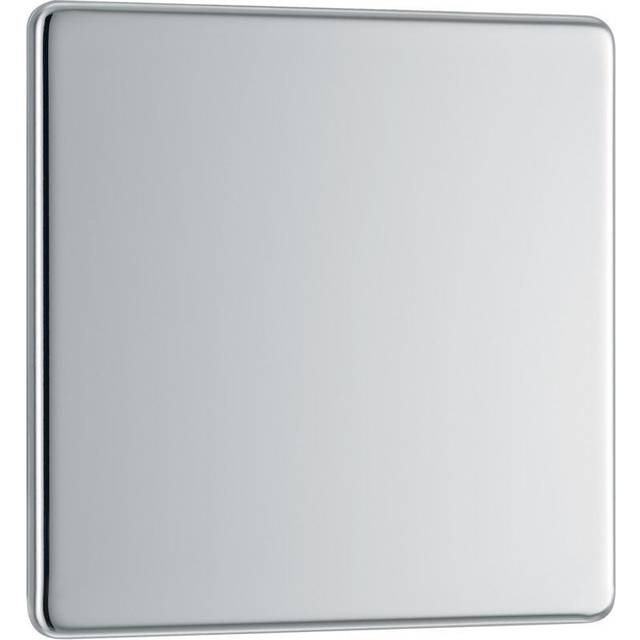 BG Screwless Flat Plate 1 Gang Blank Plate - Polished Chrome
