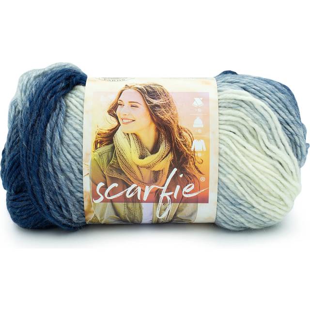 Lion Brand Scarfie Yarn-Blue/Cream 826-252