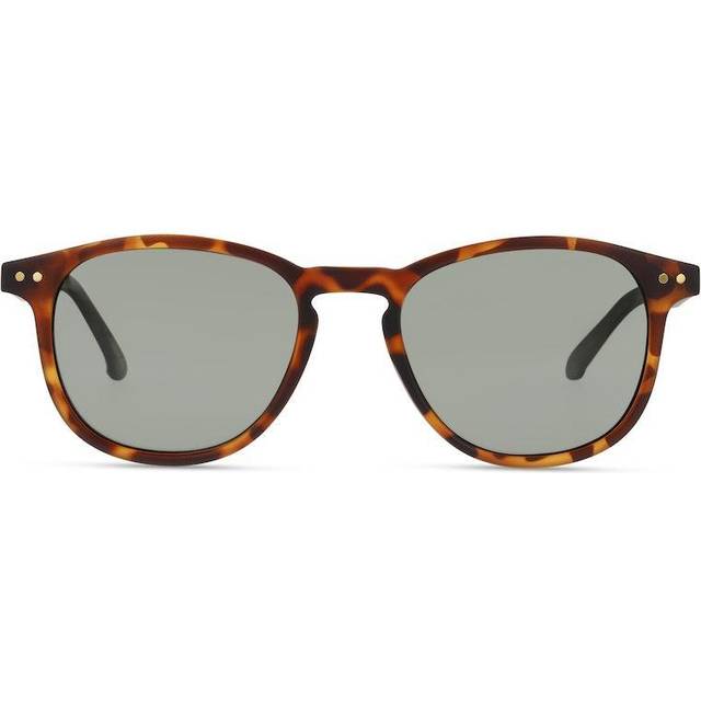 Round Classic Fit Tortoise Brown Sunglasses 51mm (*)