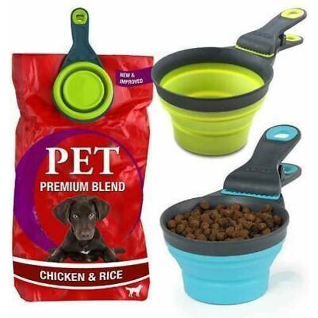 Geezy - 3 in 1 Pet Food Scoop Measuring Cup & Bag Sealing Clip Dog Cat Scoop Spoon