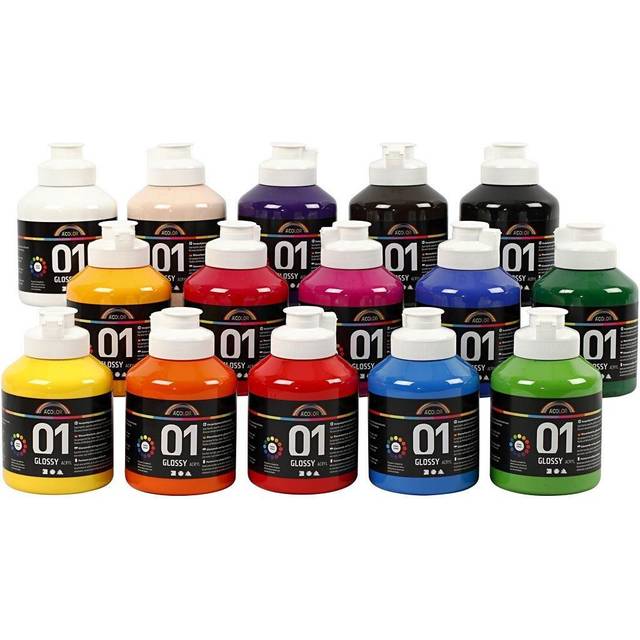 Akrylfärg Mix 01 Blank 15x500 ml A-color
