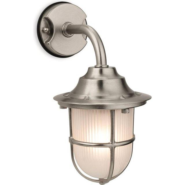 Firstlight Nautic Classic Marine Style 30cm Lantern in Solid Brass with Nickel Plating and Frosted