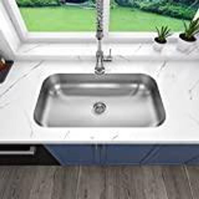 "Sinber MU3018S-ADA 30"""""""" x 18"""""""" x 5.5"""""""" Undermount Single Bowl Kitchen Sink with 18 Gauge 304 Stainless Steel Satin Finish (Sink Only)"