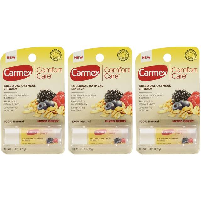 Carmex, Comfort Care, Colloidal Oatmeal Lip Balm, Mixed Berry, .4.25g